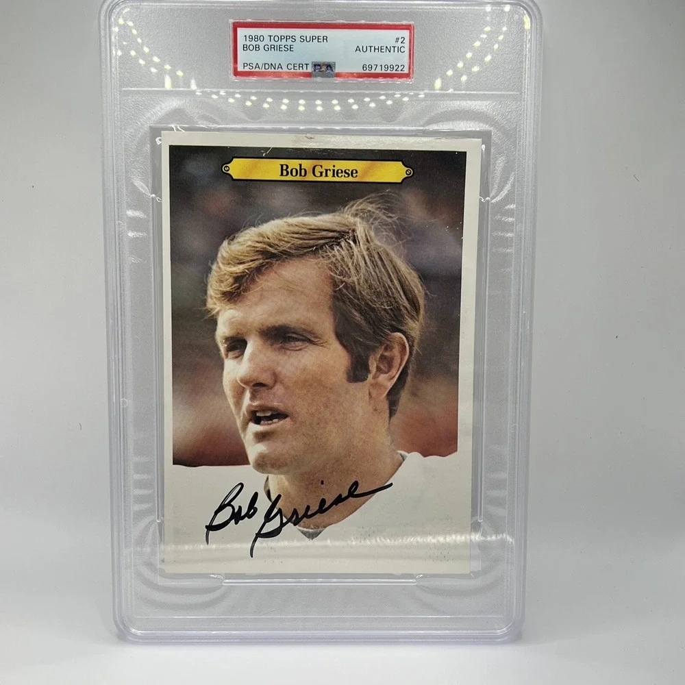 1980 Topps SUPER Football #2 BOB GRIESE PSA‎ Authentic Auto Miami Dolphins POP 1